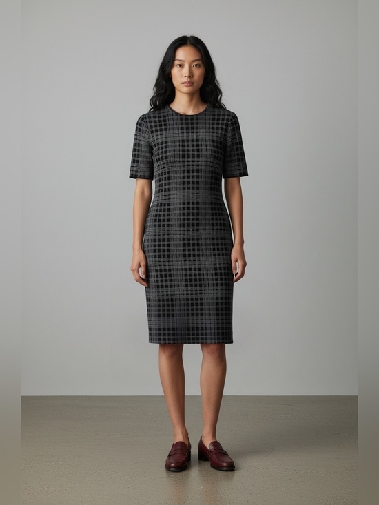 Theory Dresses & Skirts - Theory Rijik Black Plaid white stripe Dress 4 academia old money quiet luxury